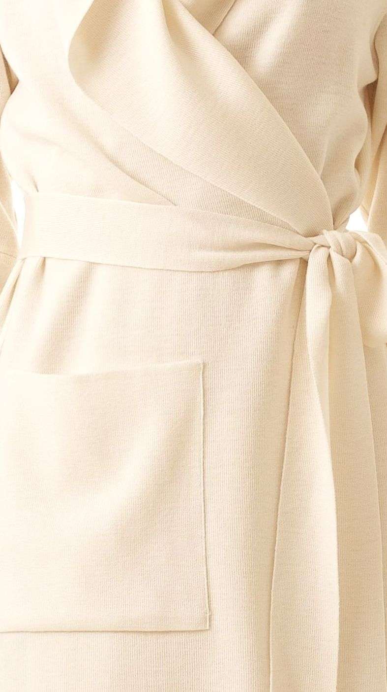 White merino open front hooded wrap womens cardigan damen strickjacke EMILIE W