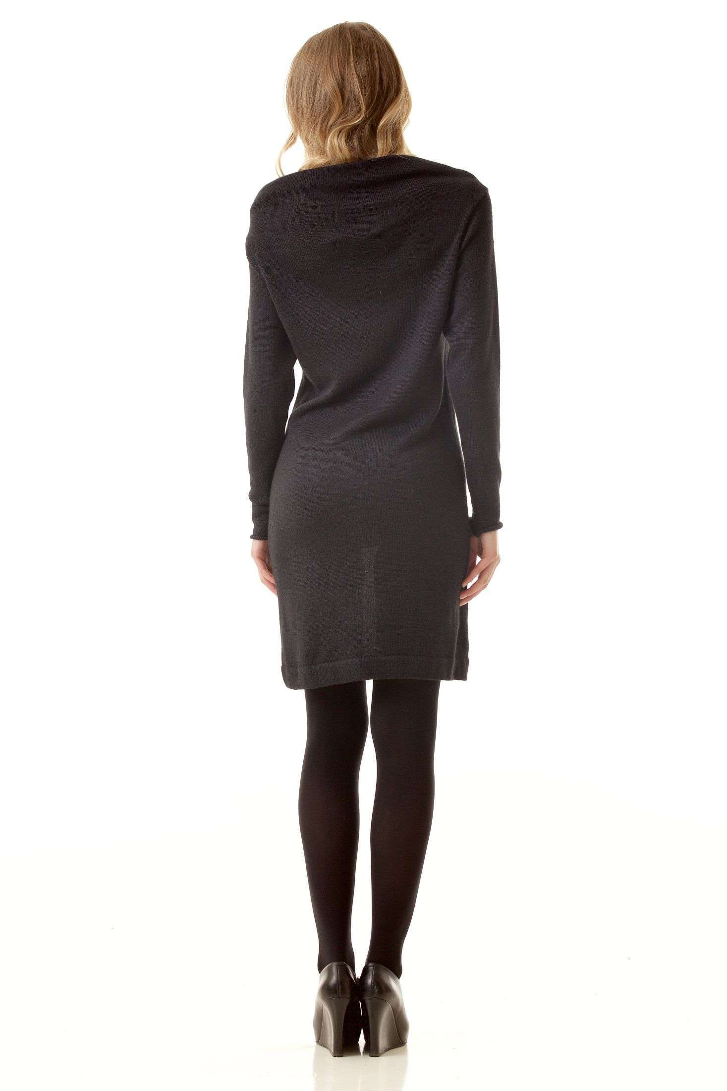Black knit dress PATRICIA by Krista Elsta pictured from back