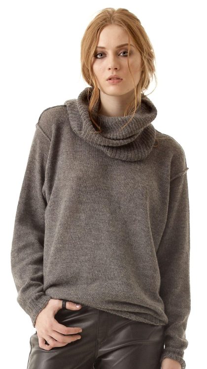 Grey alpaca wool womens sweater pullover ISABELLE