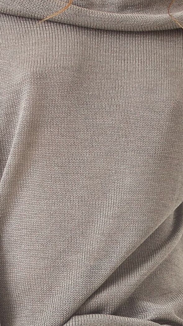 Grey cashmere off shoulder cowl neck sweater pullover jumper AGNES