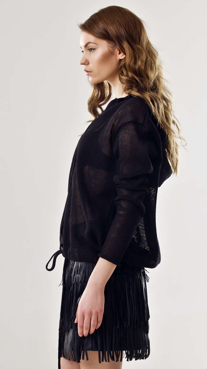 Black linen on sale cardigan