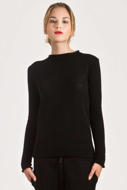 black cashmere sweater, ANNA