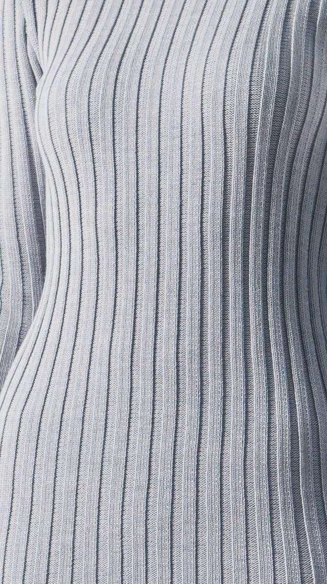 Grey merino ribbed womens sweater damen pullover skirt DUFFY