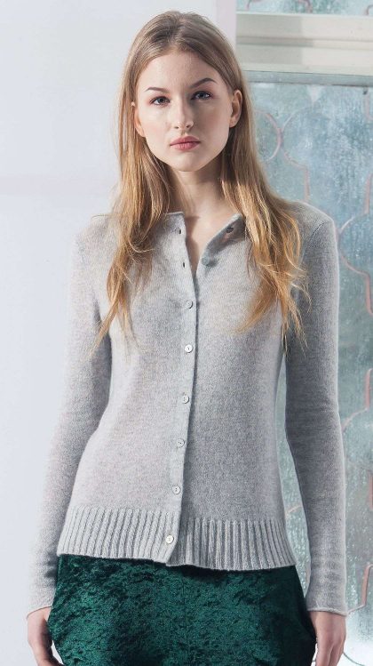 short grey cashmere cardigan sweater womens