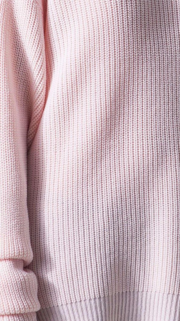 Pink merino ribbed turtleneck womens sweater damen pullover CAMI