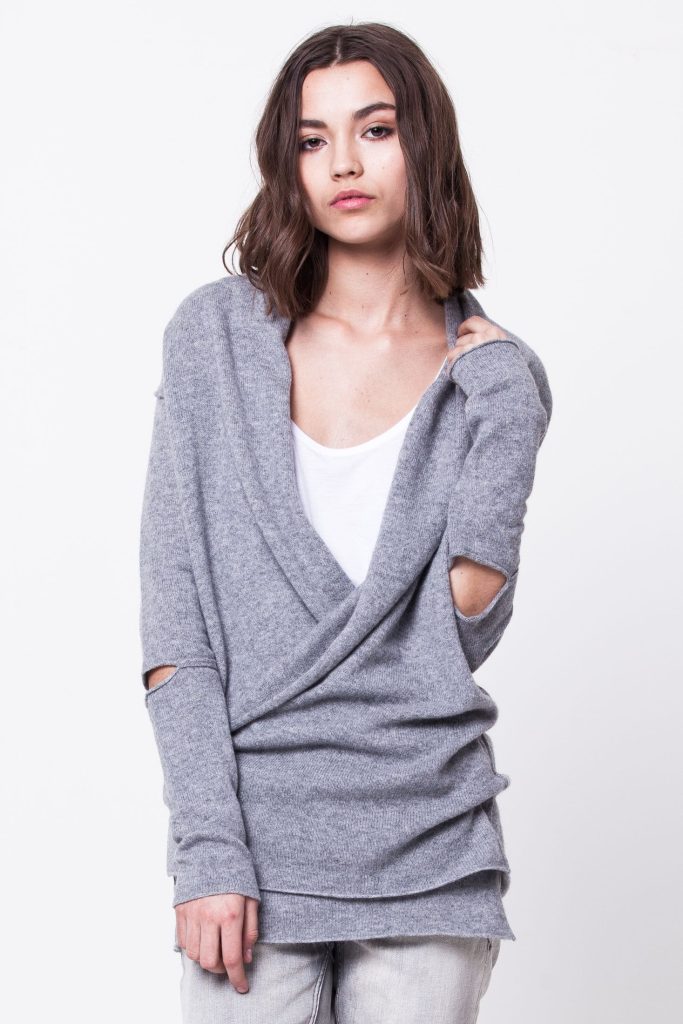 Grey Sweater Outfits for Women: Styling Ideas for Every Occasion 6 Grey cashmere womens wrap cardigan ANAIS