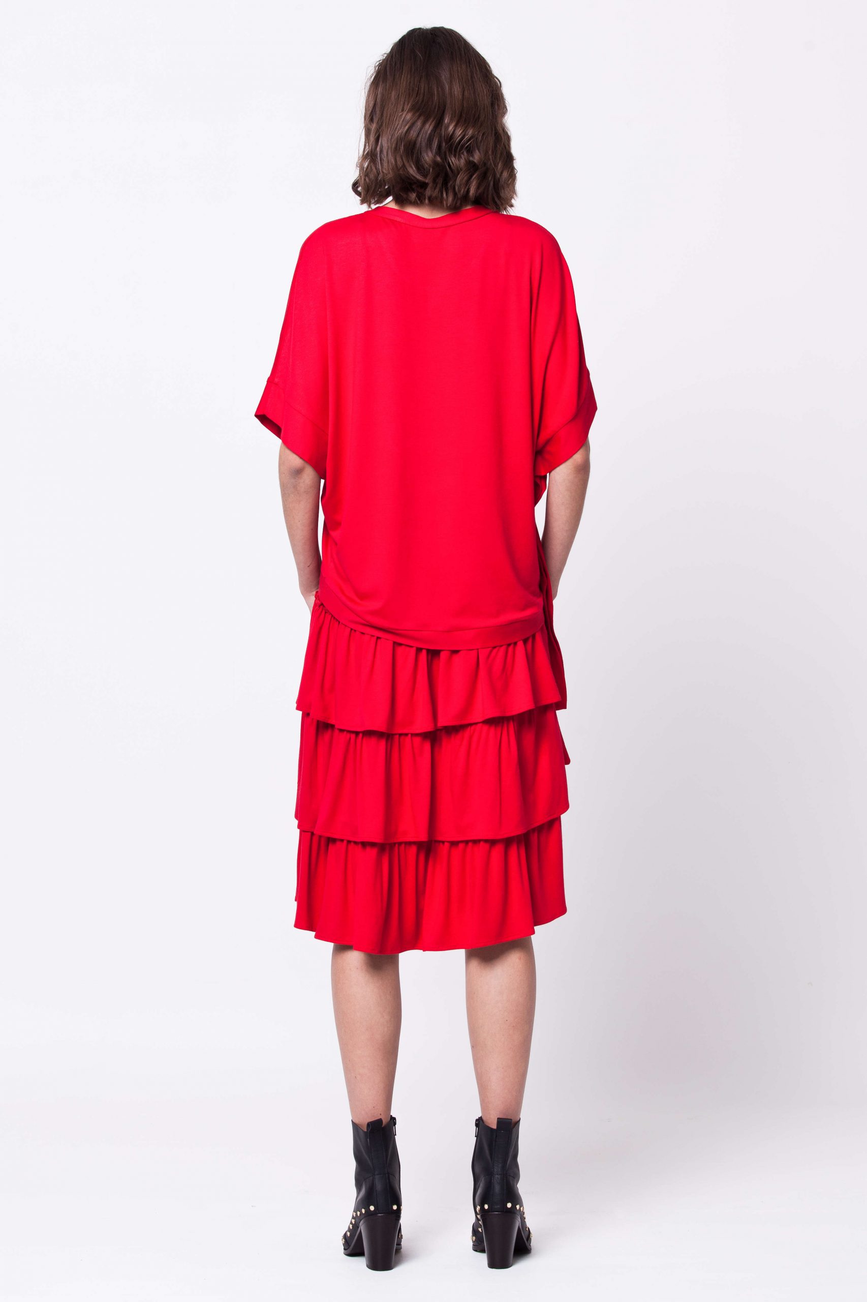 Red jersey top and skirt set co-ord MAJA