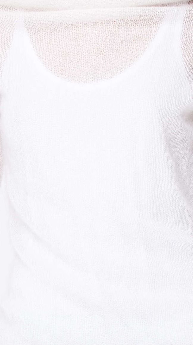 White mohair cowl neck sweater LISA