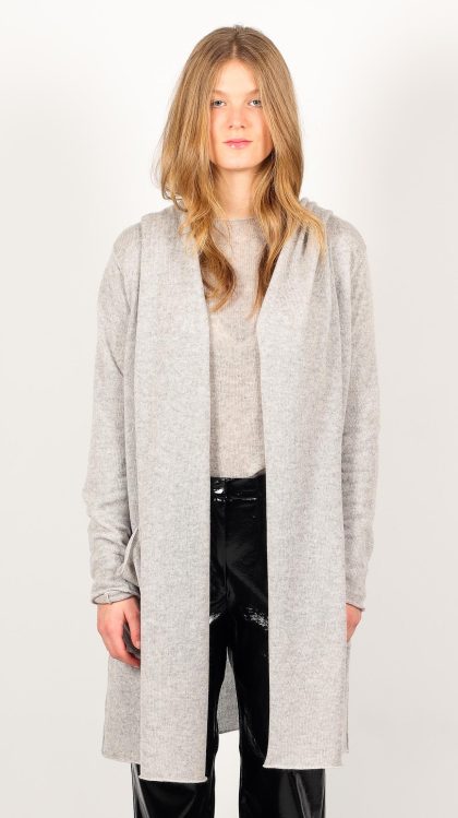 Open front cashmere cardigan with no buttons