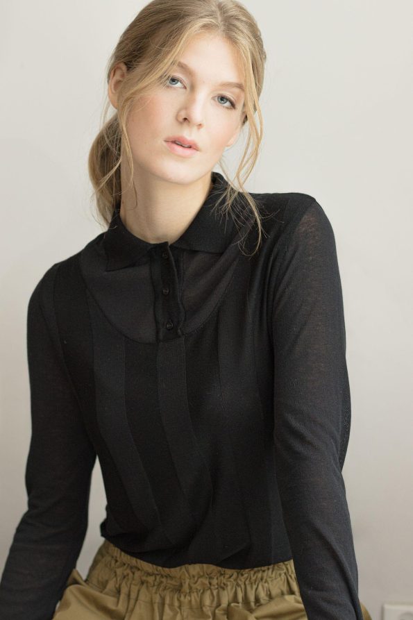 Black sheer top sweater ILMA
