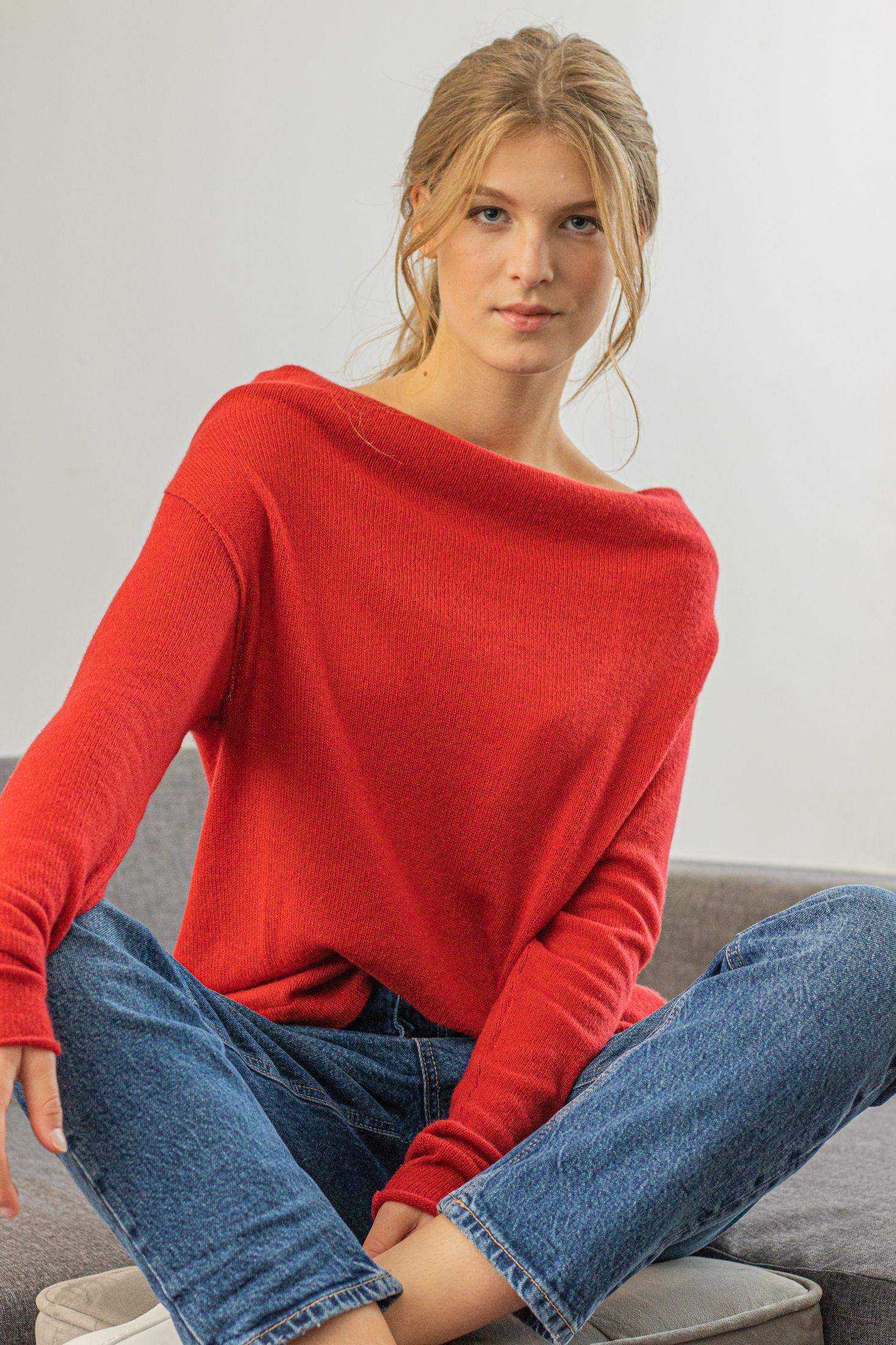 Womens Red Off Shoulder Tops