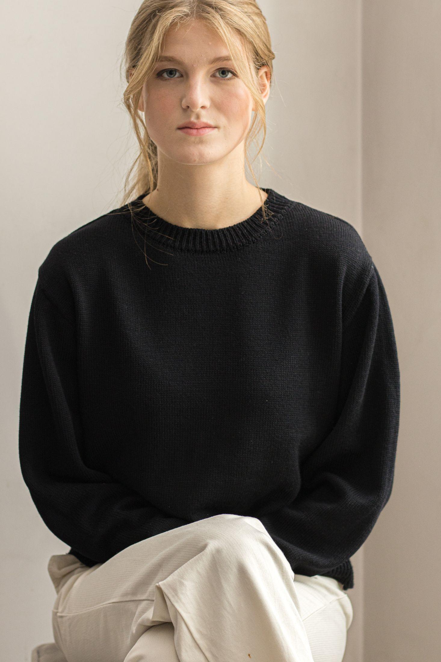 Black knit wool pullover FRIDA