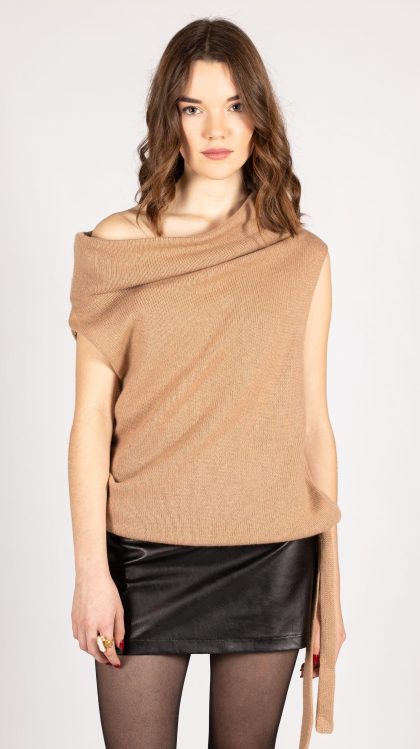 Sleeveless cashmere top vest sweater CLAIRE