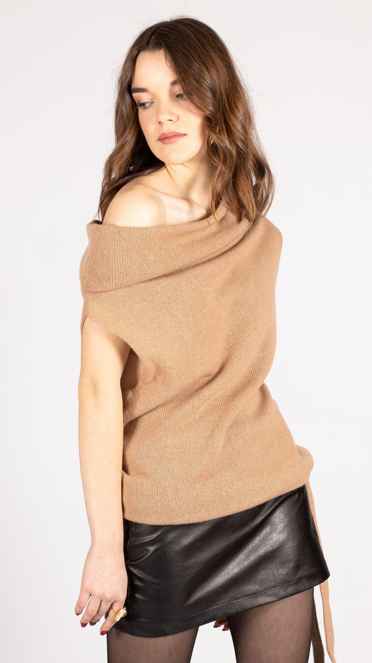 Sleeveless cashmere top vest sweater CLAIRE