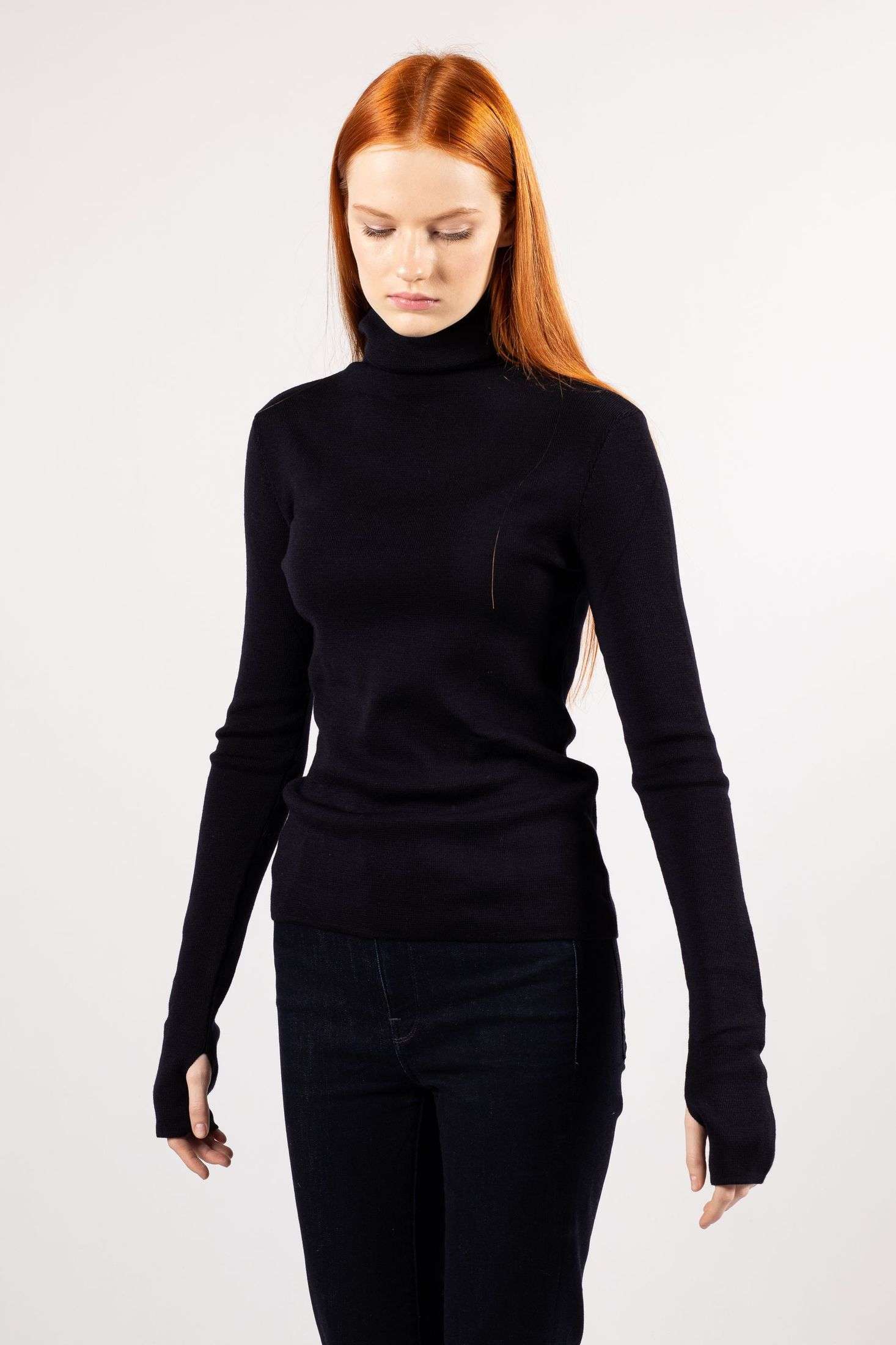 Navy turtleneck sweater ADA