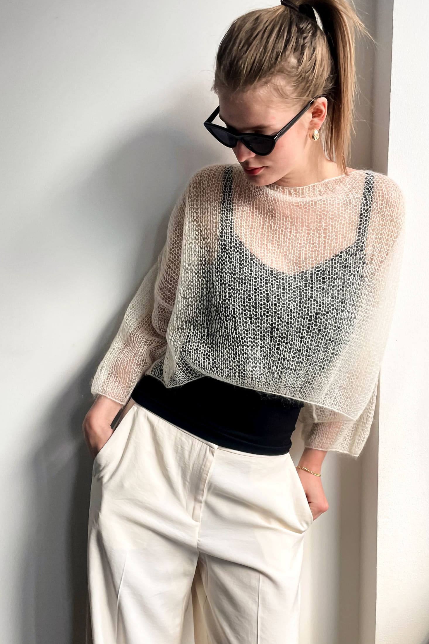 Cute Mohair Crop Top ELIN – Sheer Summer Knit | Krista Elsta
