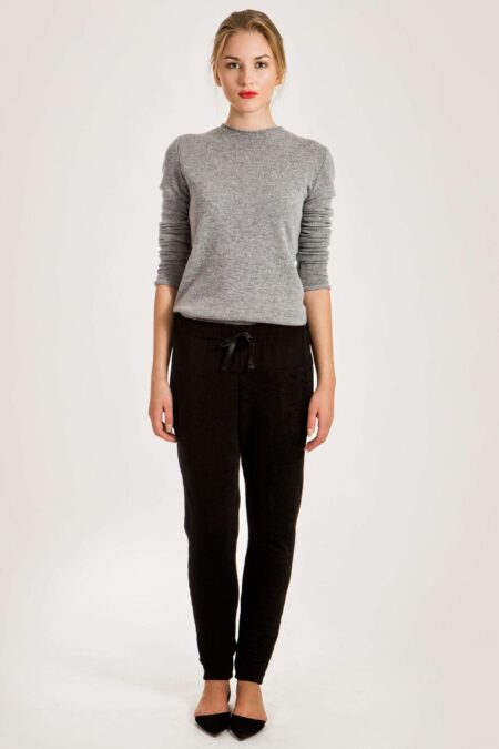 Grauer Kaschmir Pullover Damen Ganzkörper